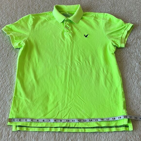 American Eagle collared button down shirt neon green size large - Picture 11 of 16